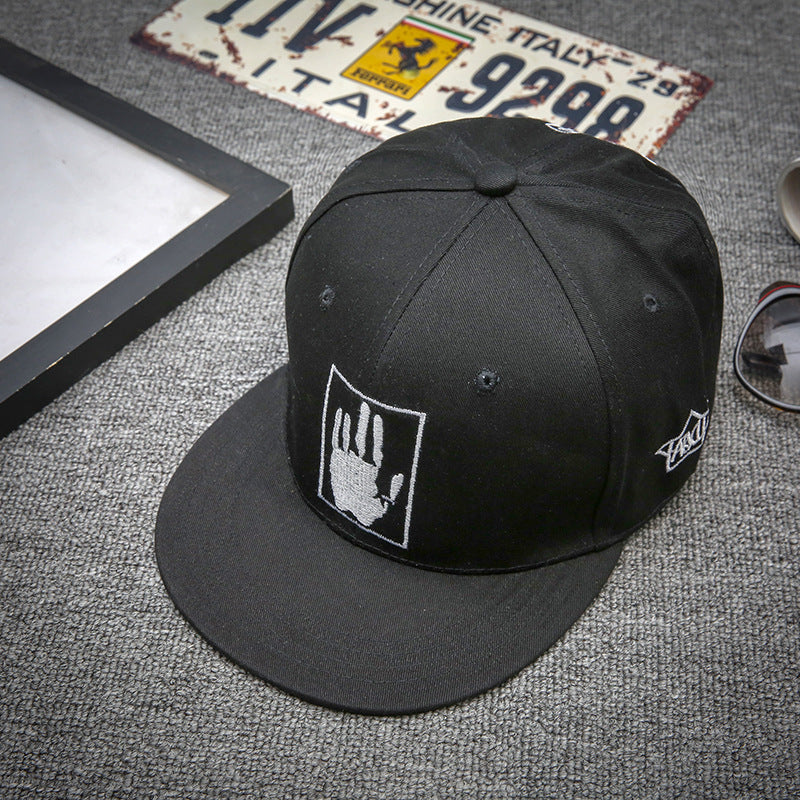 Casual Baseball Cap Embroidered Palm Flat Brim Hip Hop Hat