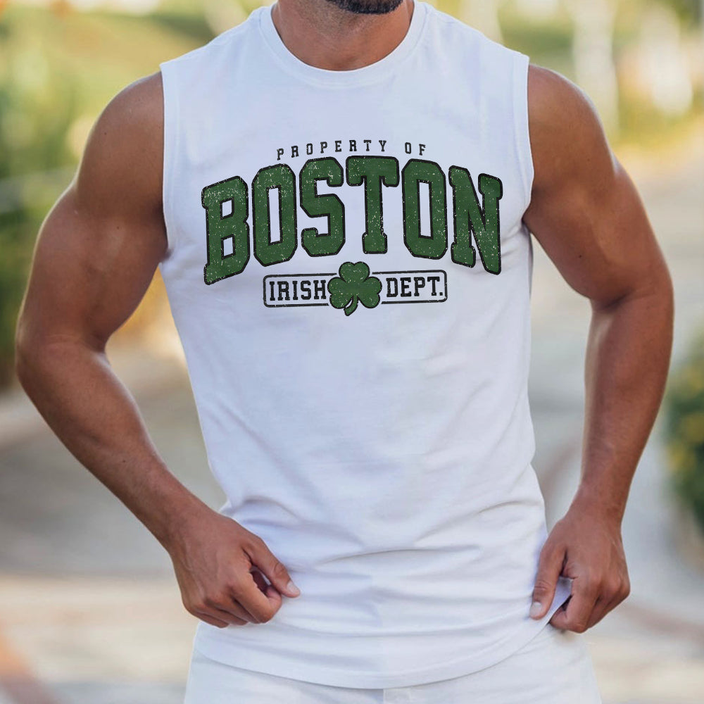 Property of Boston Irish Dept. Men's St. Patrick's Day Tank Tops