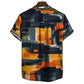 Cotton And Linen Printed Pocket Button-down Shirt
