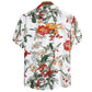 Cotton And Linen Printed Pocket Button-down Shirt