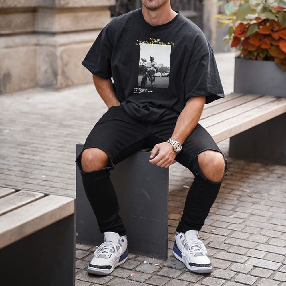 Alphabet Graphic Print Casual Men's T-Shirt