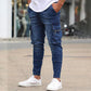 Casual Patch Denim Pants