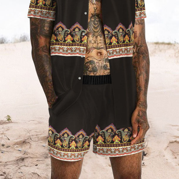 Fashion Personality Print Hawaiian Vacation Two-Piece Set
