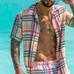 Men's checkered casual holiday two-piece