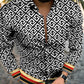 Unique Personality Trend Fashion Print Beach Vacation Long Sleeve Shirt