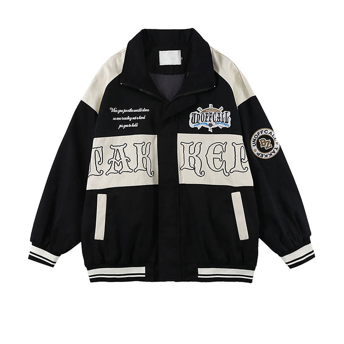 Vintage Letter Embroidered Jacket Men's Street Trendy Wear