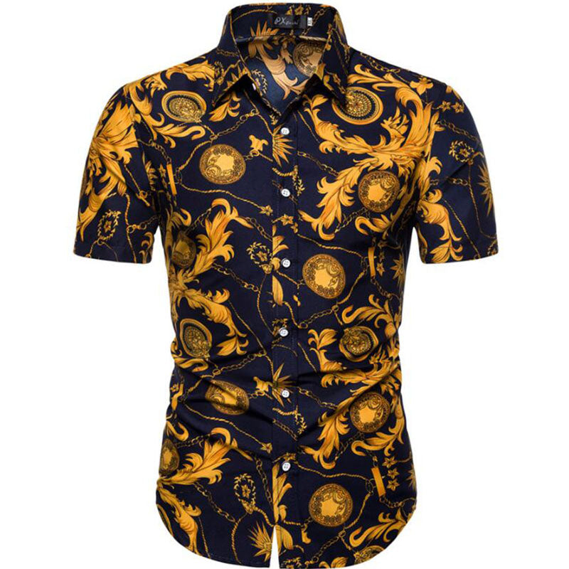Men's lapel Print Two-piece Suit