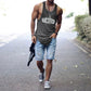 Alphabet Graphic Print Athleisure Men's Tank Top