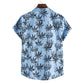 Cotton And Linen Printed Pocket Button-down Shirt