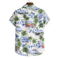 Cotton And Linen Printed Pocket Button-down Shirt