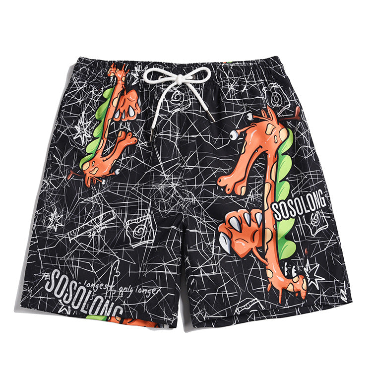 Men's beach pants loose casual cartoon printed shorts
