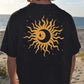 Black Statement Street Sun Print Crew Neck Short Sleeve T-Shirt