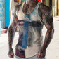 Trendy Street Easter Cross Cool Tie Dye Pattern Tank Top