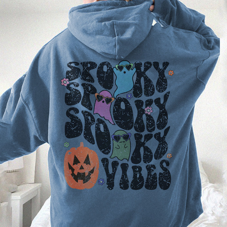 Halloween Spooky Vibes Print Women's Fleece Hoodie 320g