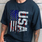 USA Graphic Print Loose Short Sleeve Men's T-Shirt