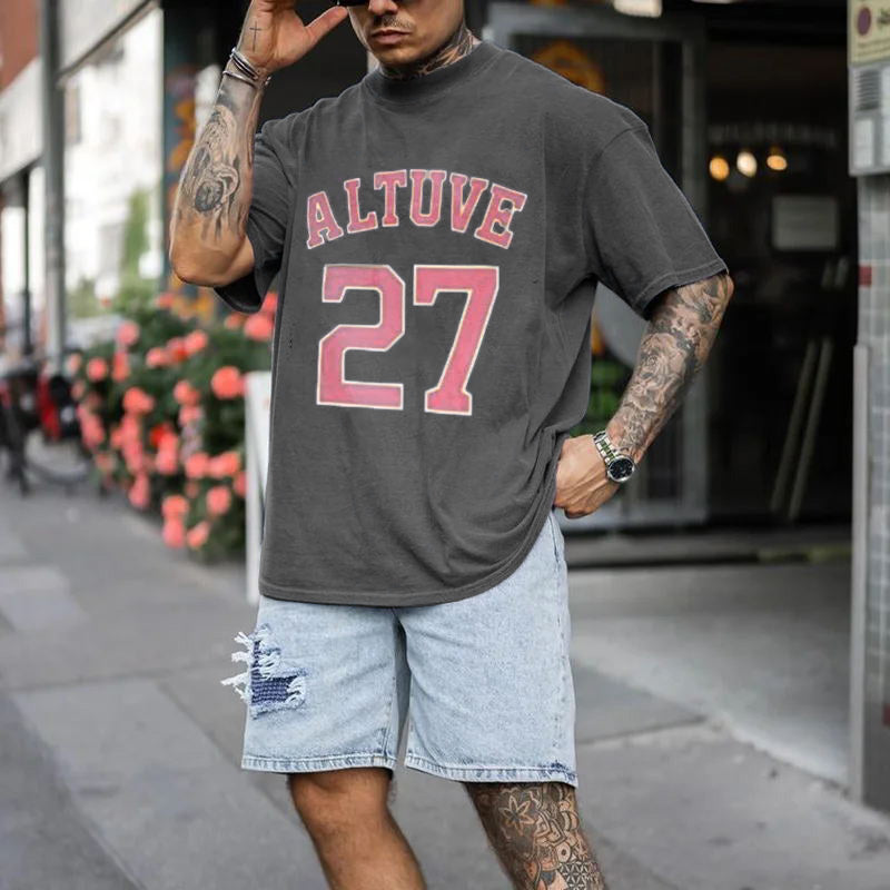 Houston Astros Jose Altuve 27 Men s Casual T Shirt