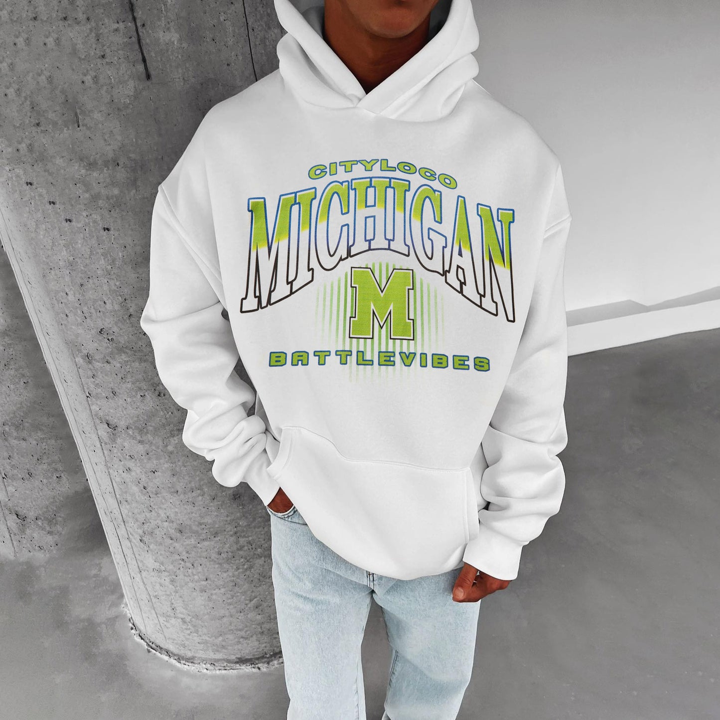 Michigan City Name Men's Oversized Hoodies