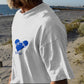 Skateboard and Heart Shaped Leather Texture Print T-Shirt Unisex