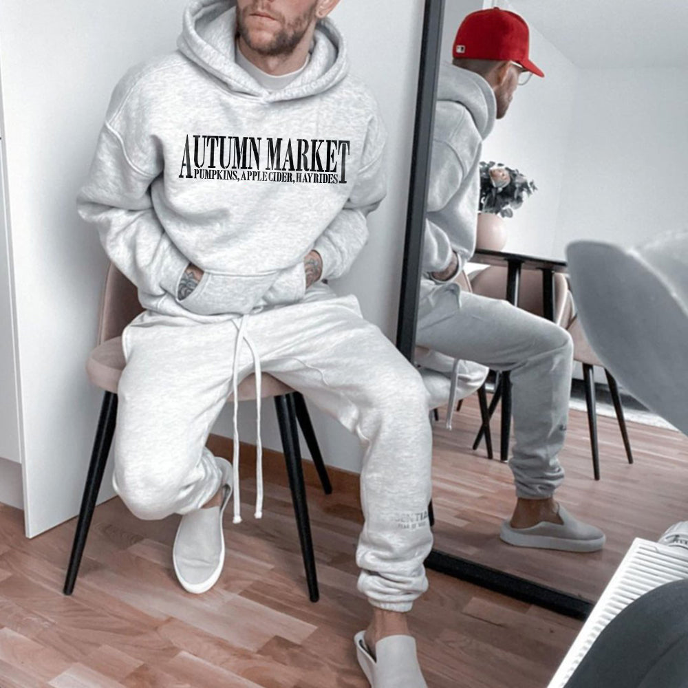 Halloween Alphabet Graphics Casual Men's Hoodie Sweatshirt
