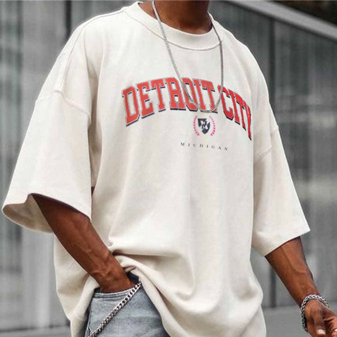 Casual Street Letter Print Crew Neck Short Sleeve T-Shirt