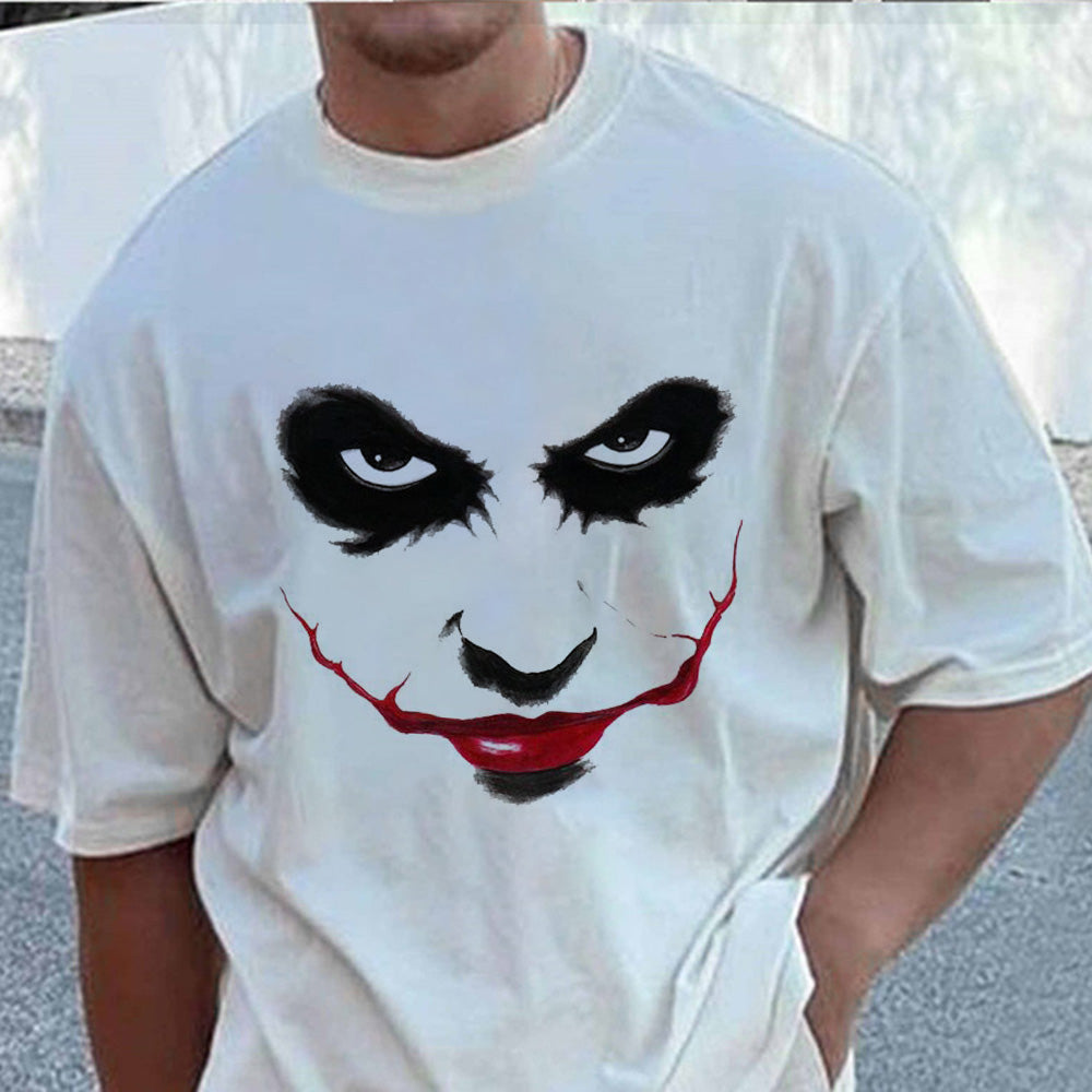 Joker Graphic Print Loose Short Sleeve Men's T-Shirt