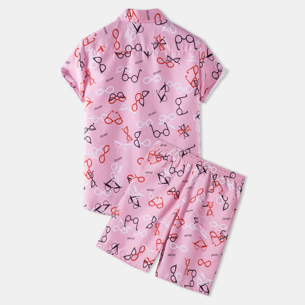 Casual Vacation Print Two-piece Suit