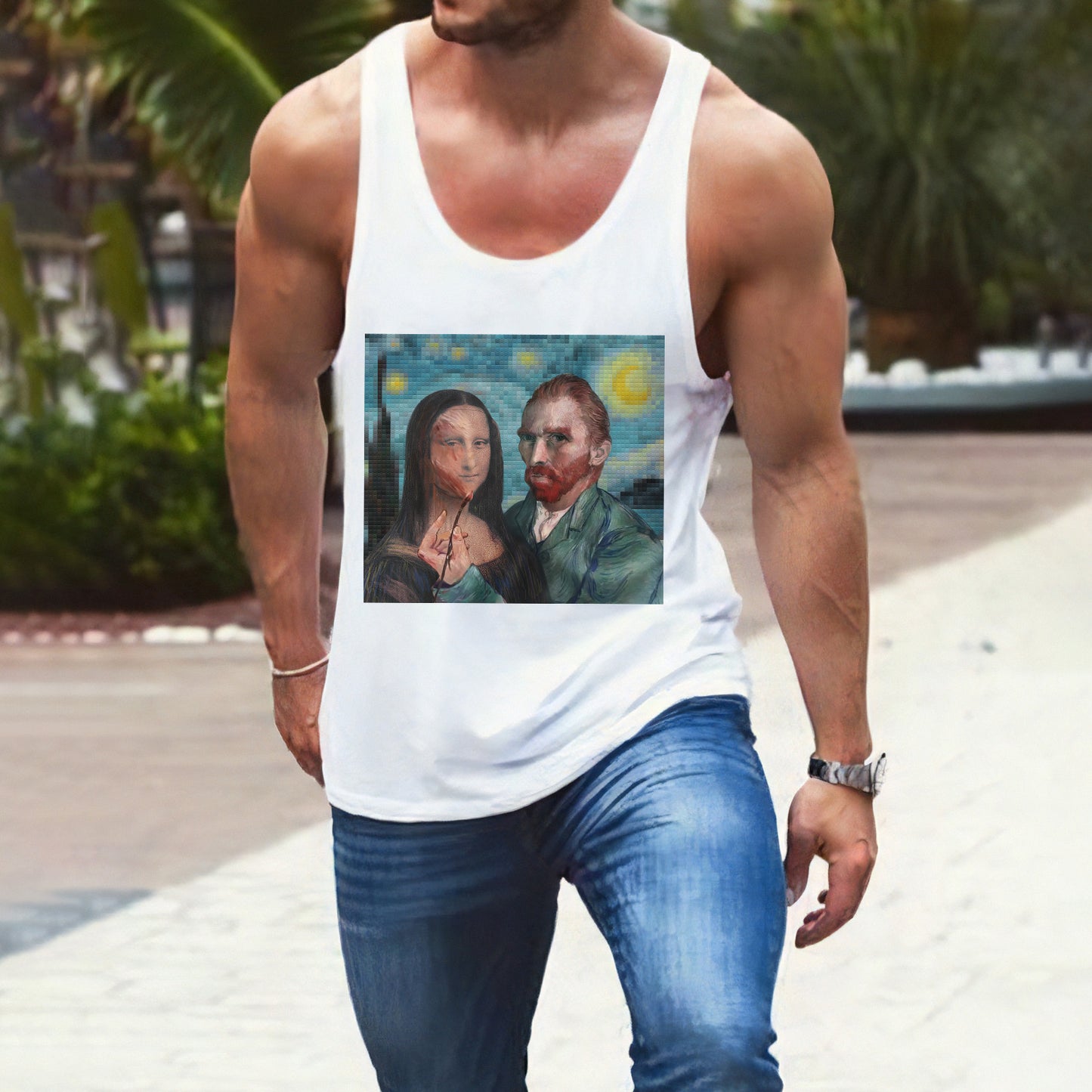 NOVAROPA™  Spoof Art Creative Print Men's Tank Top