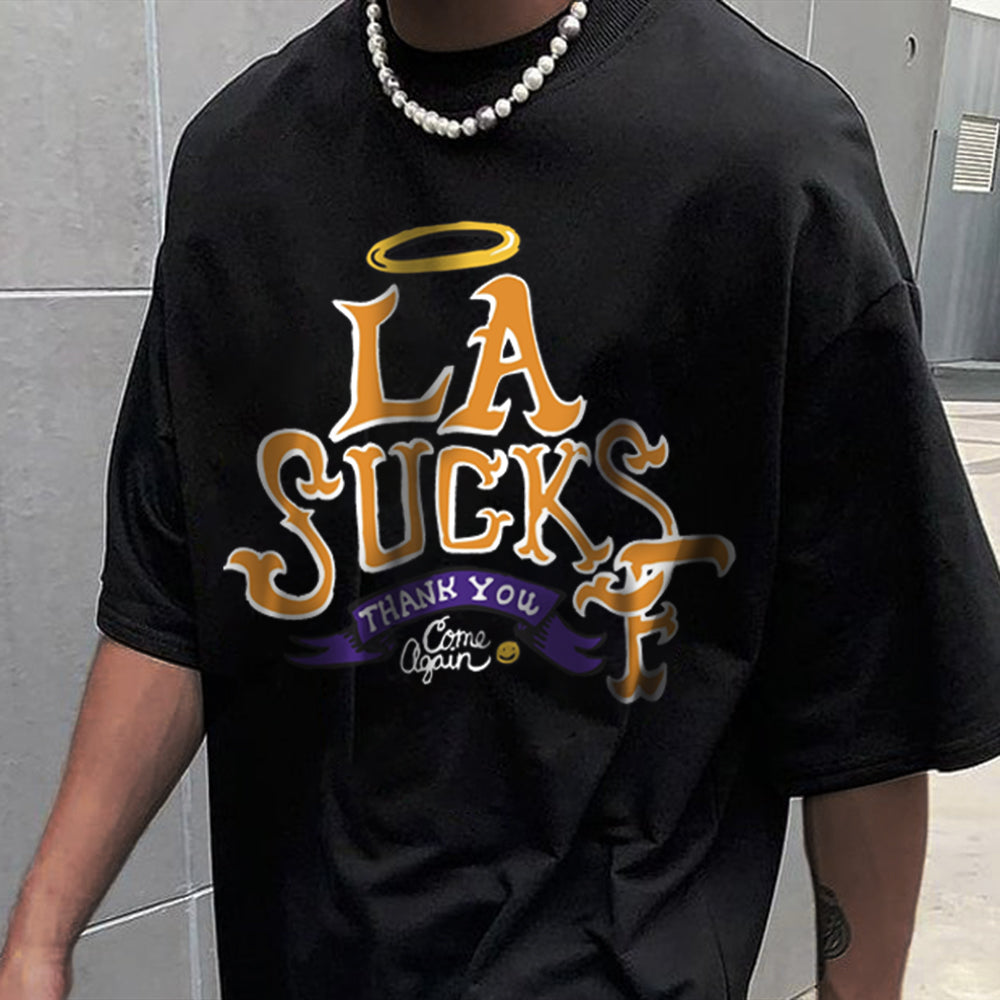 Casual Loose Letter Graphic Short Sleeve Men's T-Shirt