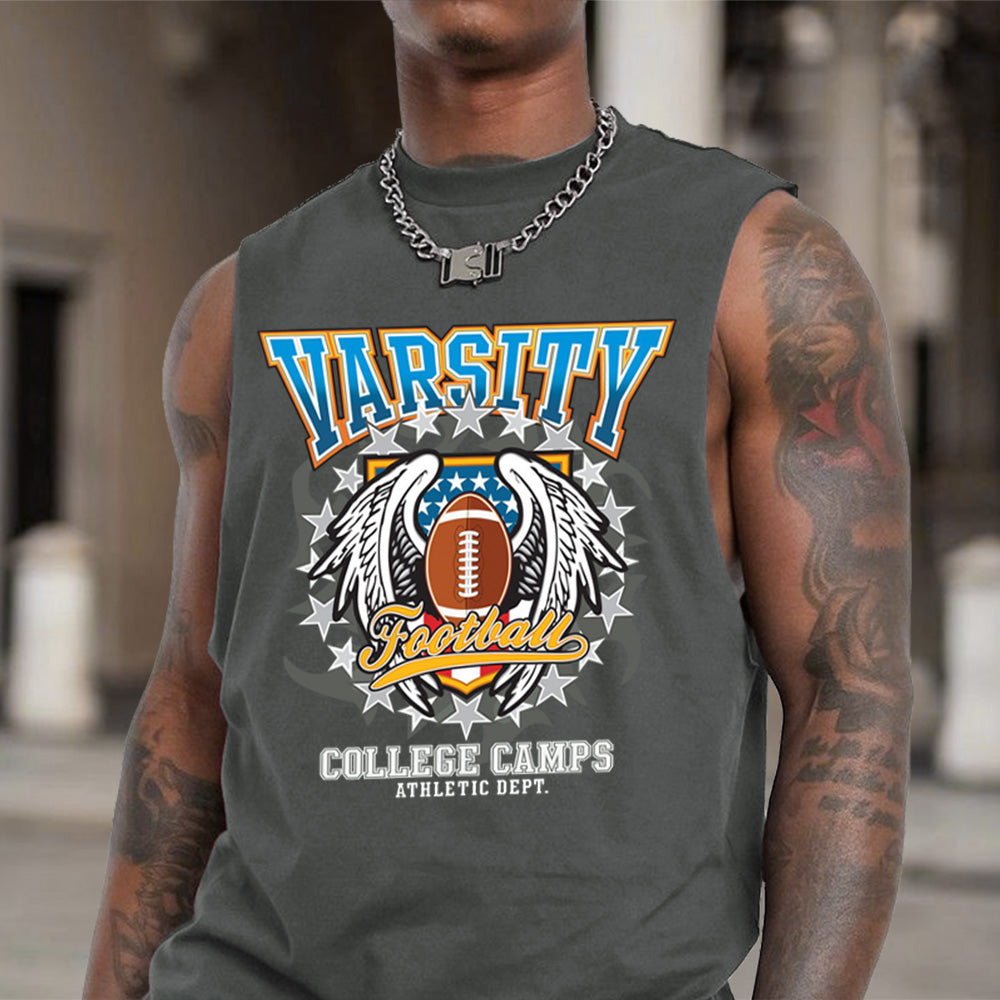 Versity Football College Graphic Print Men's Tank Top