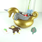 Golden Pegasus Cup Seat Swan Inflatable Water Coaster Floating Drink Cup Holder