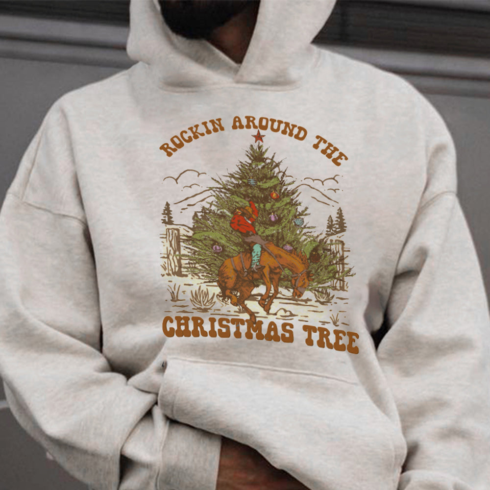 Rockin Around the Christmas Tree Men's Loose Fit Hoodies