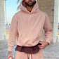 Plain Basic Loose Casual Hooded Men's Long Sleeve Sweatshirt