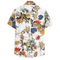 Cotton And Linen Printed Pocket Button-down Shirt