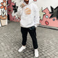 Basketball Alphabet Graphic Print Men's Oversize Street Style Hoodie