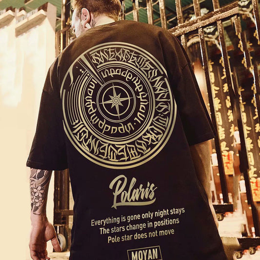 Clearance-Design print short-sleeved T-shirt