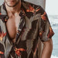 Men's Lapel Floral Loose Print Casual Resort Shirt