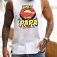 Super PaPa Letter Graphic Print Father's Day Casual Men's Tank Top