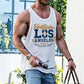 Los Angeles Alphabet Graphic Print Loose Athleisure Men's Tank Top