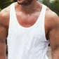 Men's White Basic Sleeveless jersey Tank Top-A