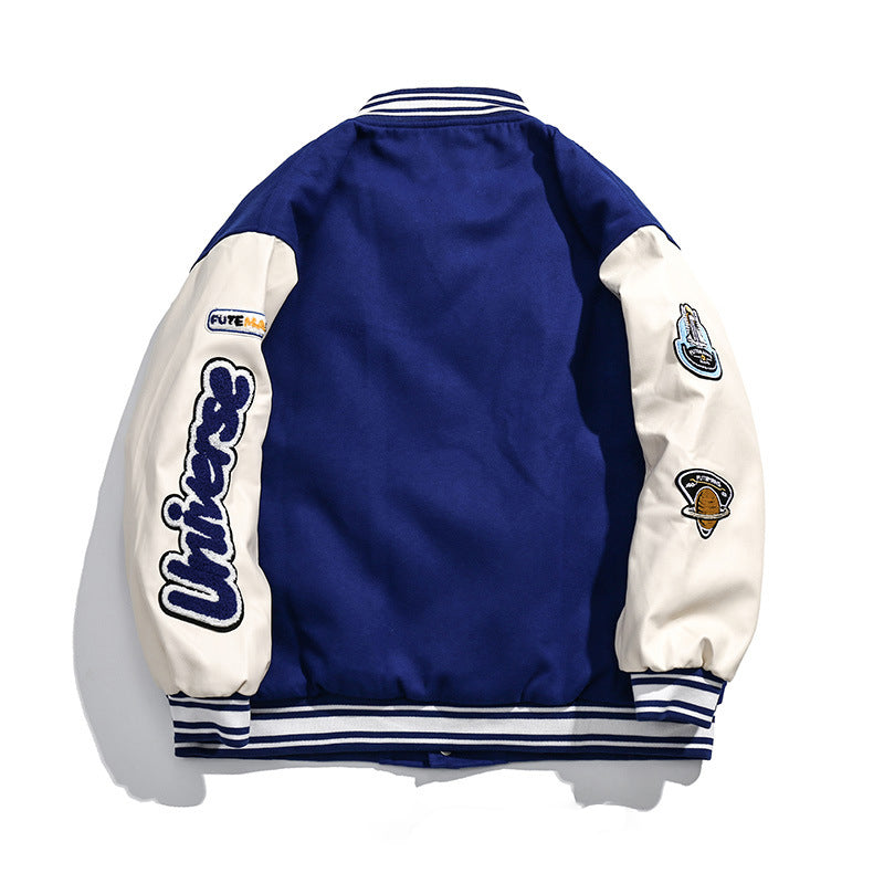 Patchwork Trend Contrast Jacket Baseball Uniform