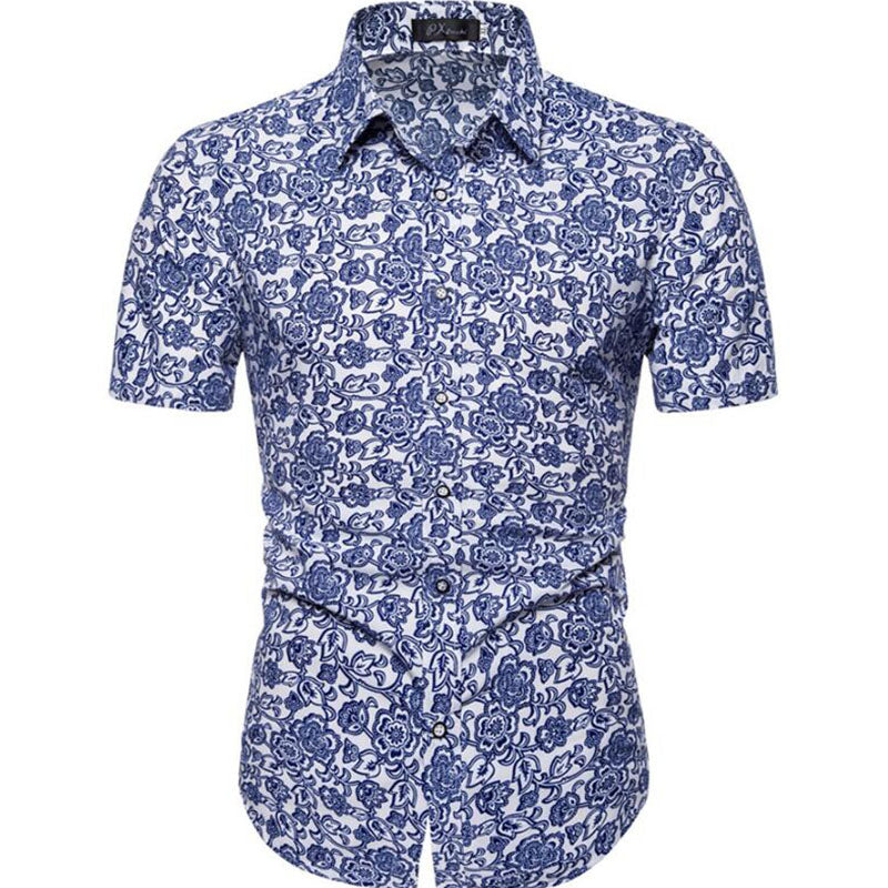 Men's lapel Print Two-piece Suit