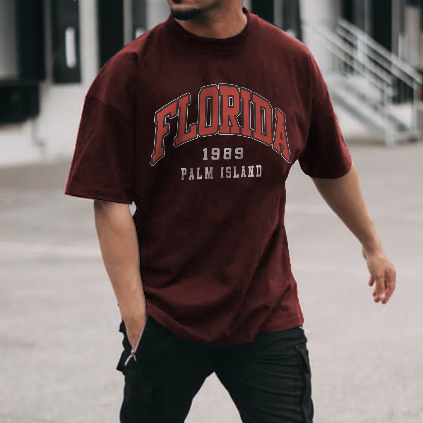 Florida Alphabet Graphic Print Casual Men's T-Shirt