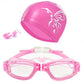 Swimming goggles, Swimming Cap, Nose Clip, Earplugs, Four-piece Set