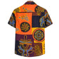 Cotton And Linen Printed Pocket Button-down Shirt