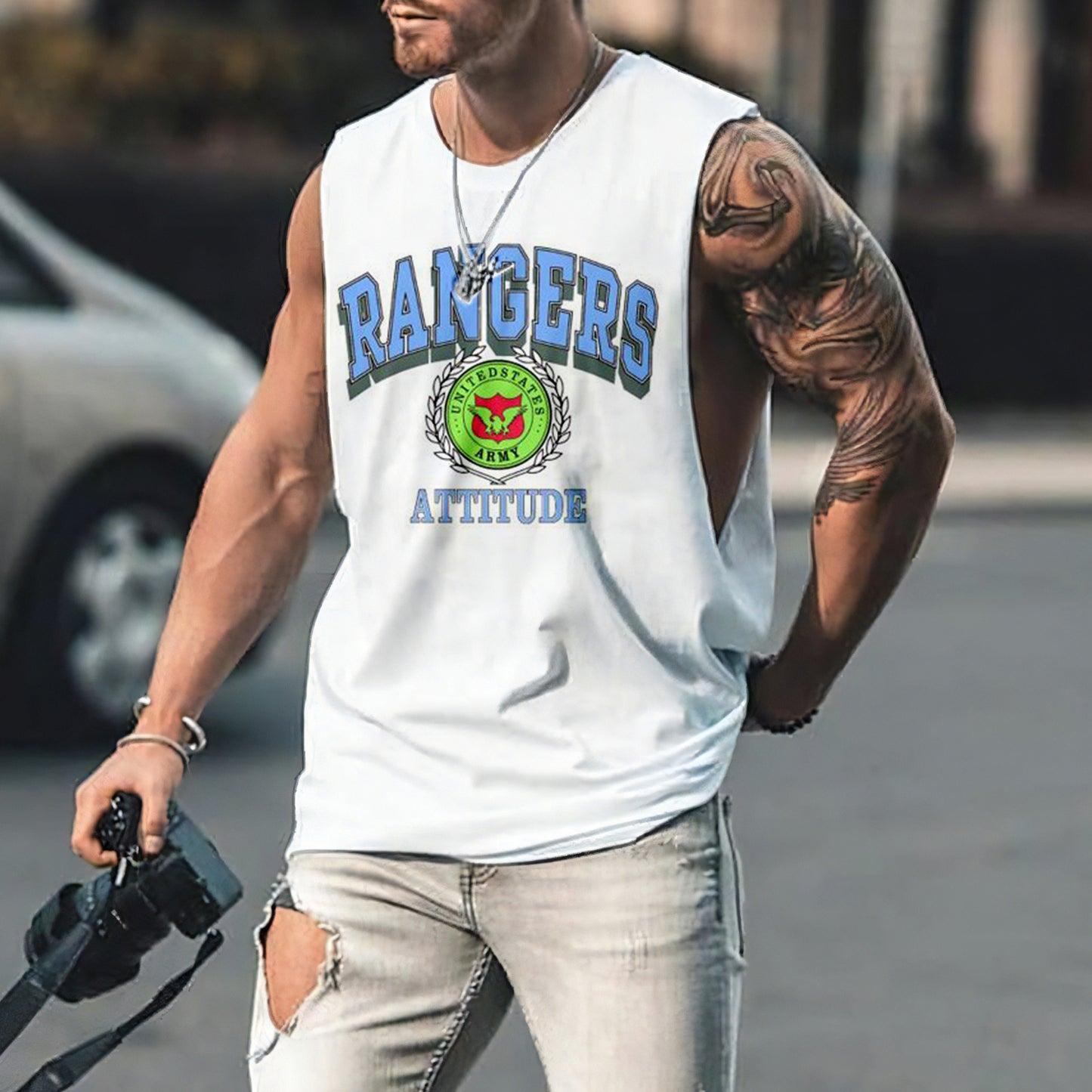 RANGERS Graphic Print Casual Basic Men's Tank Top