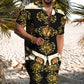 Trendy Street Personality Lion Print Shirt Shorts Hawaiian Vacation Two-Piece Set