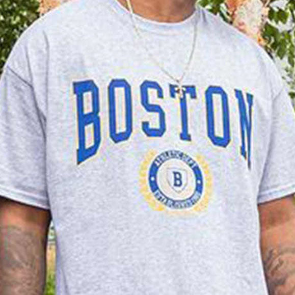 White Casual Fashion Street Letter Print Crew Neck Short Sleeve T-Shirt