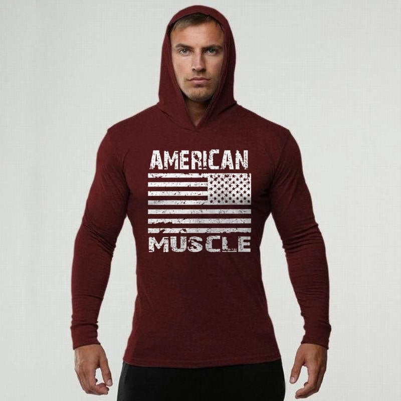 Sports Fitness Graphic Print Casual Men's Long Sleeve T-Shirt