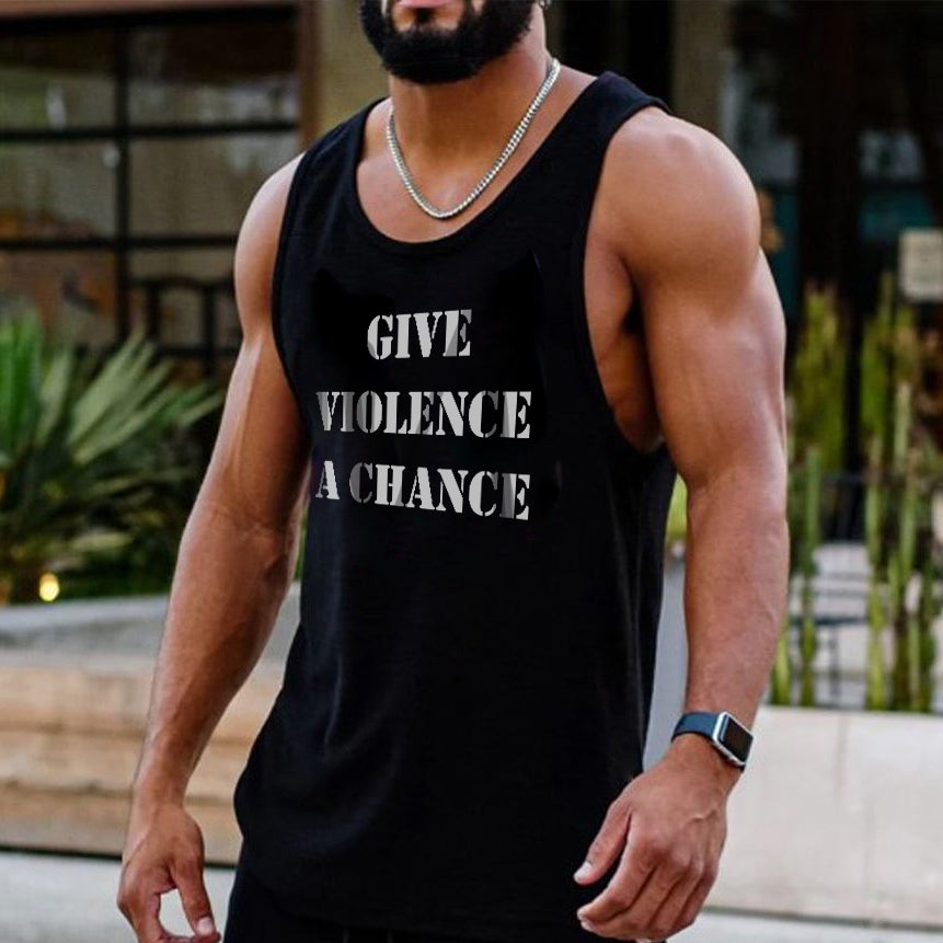 Alphabet Print Loose Casual Men's Vest