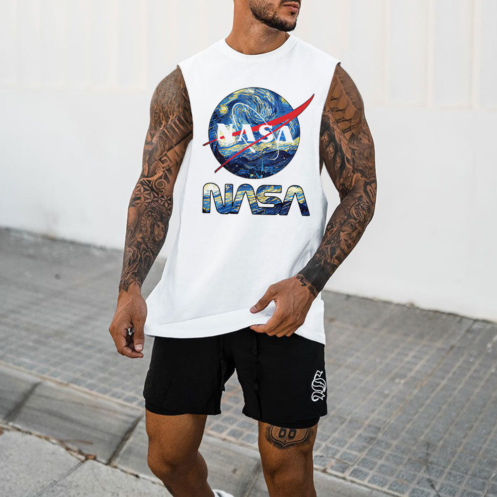 NASA Graphic Print Casual Men's Tank Top